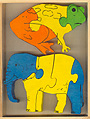 Puzzle - encajable de rana y elefante