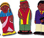 Titeres de dedo. Familia raza negra.
