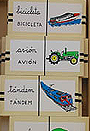 Domino de vehiculos (madera xango)