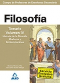 Filosof�a.Temario.  Volumen IV. Historia de la Filosof�a Moderna y Contemp�ranea. Cuerpo de Profesores de Ense�anza Secundaria.