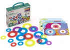 Discos de tamaños, colores y texturas translucido (Math color rings)