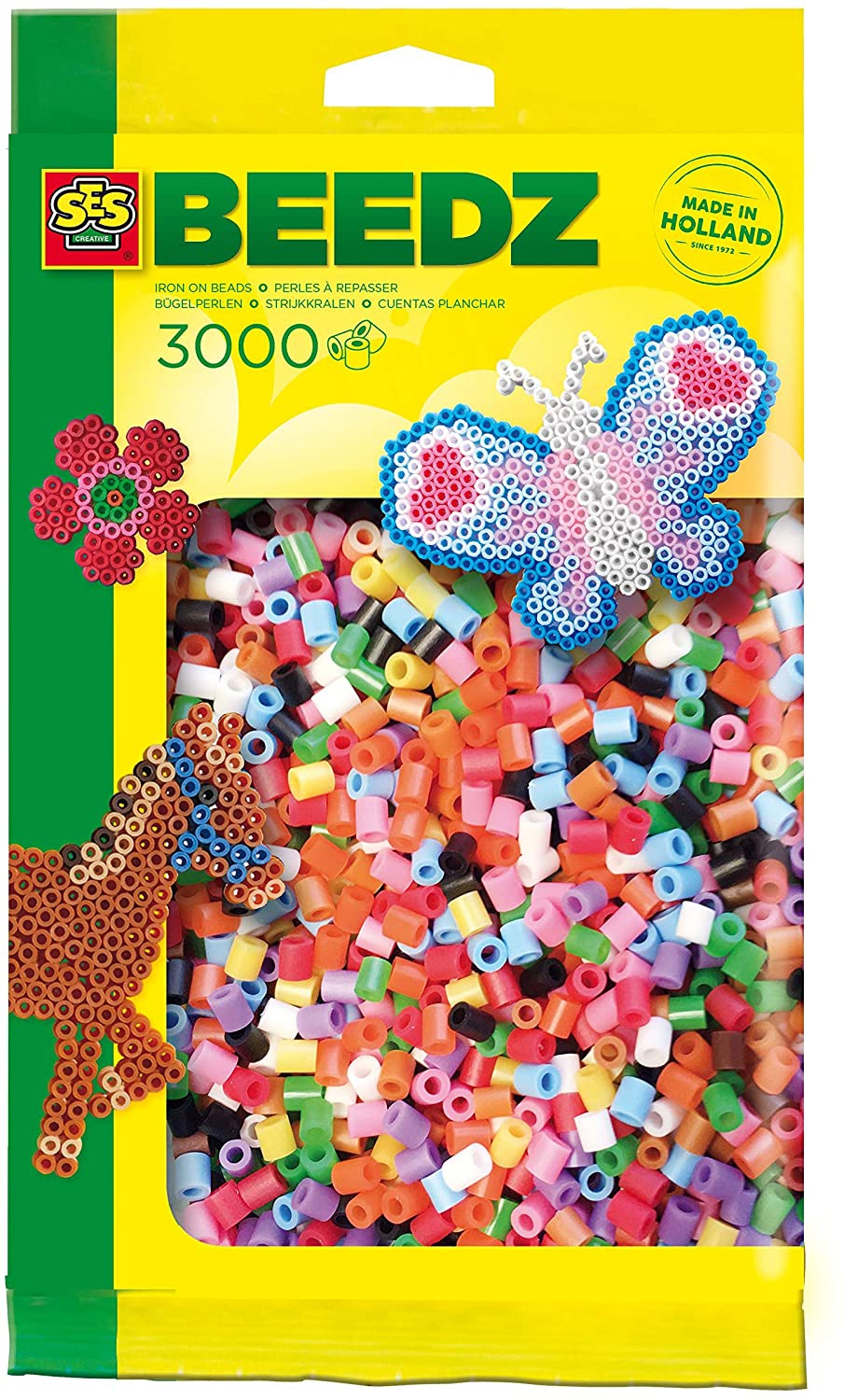 Cuentas de vivos colores para planchar (3000 piezas) SES Creative 
