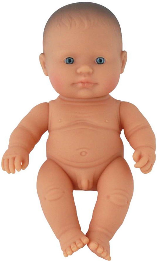 muñeco bebé sexuado con rasgos latinoamericanos 32 cm.