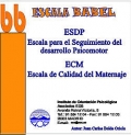 Escala Babel. ESPD ( Escala para el seguimiento del Desarrollo Psicomotor ) y ECM ( Escala de calidad del Maternaje )