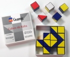 Cubos de Kohs. 16 Cubos de plástico blancos, rojos, azules y amarillos