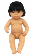 Muñeco asiático con pelo (38 cm)