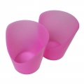 Vaso de plástico flexible con recorte rosa 50 ml (2 unidades)