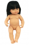Baby asiático niña con pelo (38 cm)