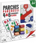 Parch�s 4 y 6 jugadores 2 en 1 con accesorios en tablero de pl�stico