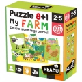 Puzzle 8+1 mi Granja (My Farm). Grandes piezas doble cara