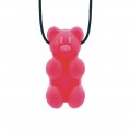 Colgante para masticar oso translcido rojo extraduro
