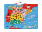 Mapa de España de madera y magnético (50 piezas)