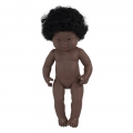 Baby Síndrome Down africano niña con pelo (38 cm)