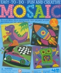 Dibujos en mosaico (Dinosaurio, cohete, coche de carreras y robot)