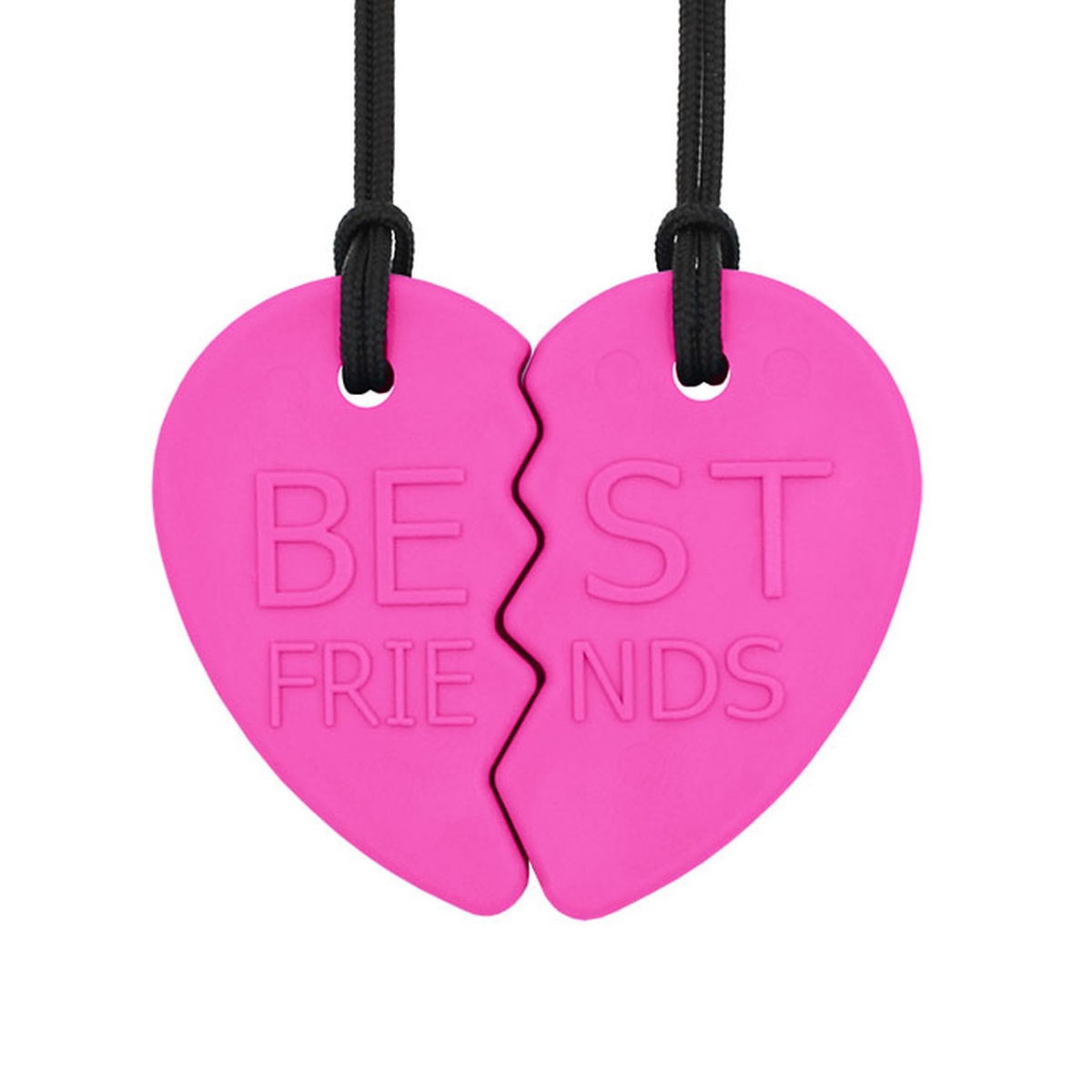 Set masticables duros corazón dividido mejores amigos (rosa)